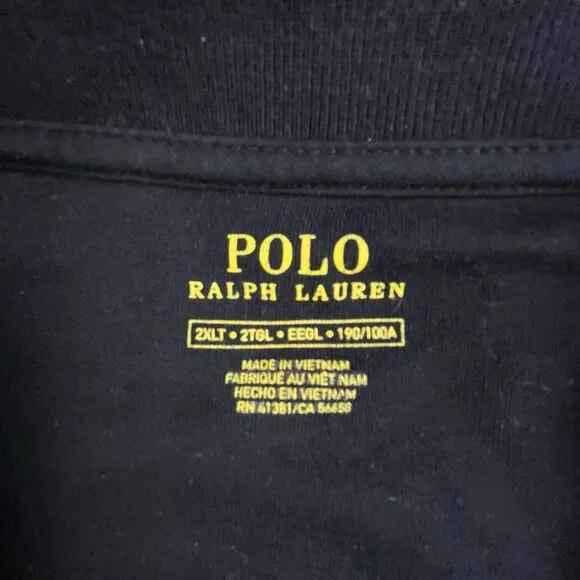 Polo Ralph Lauren Jacket Men’s 2XLT Black Big Pony Full Zip Track Athletic - Picture 4 of 9